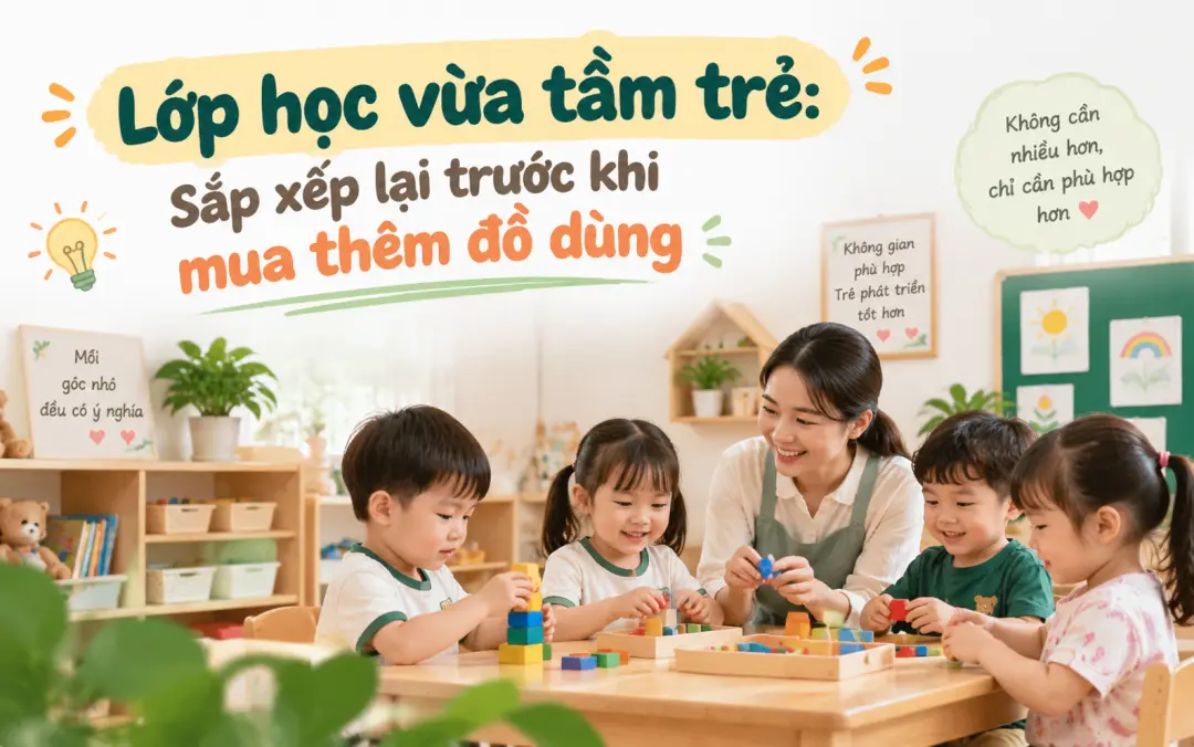 Lớp học vừa tầm trẻ: Sắp xếp lại trước khi mua thêm đồ dùng
