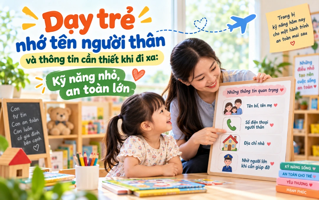 Dạy trẻ nhớ tên người thân và thông tin cần thiết khi đi xa